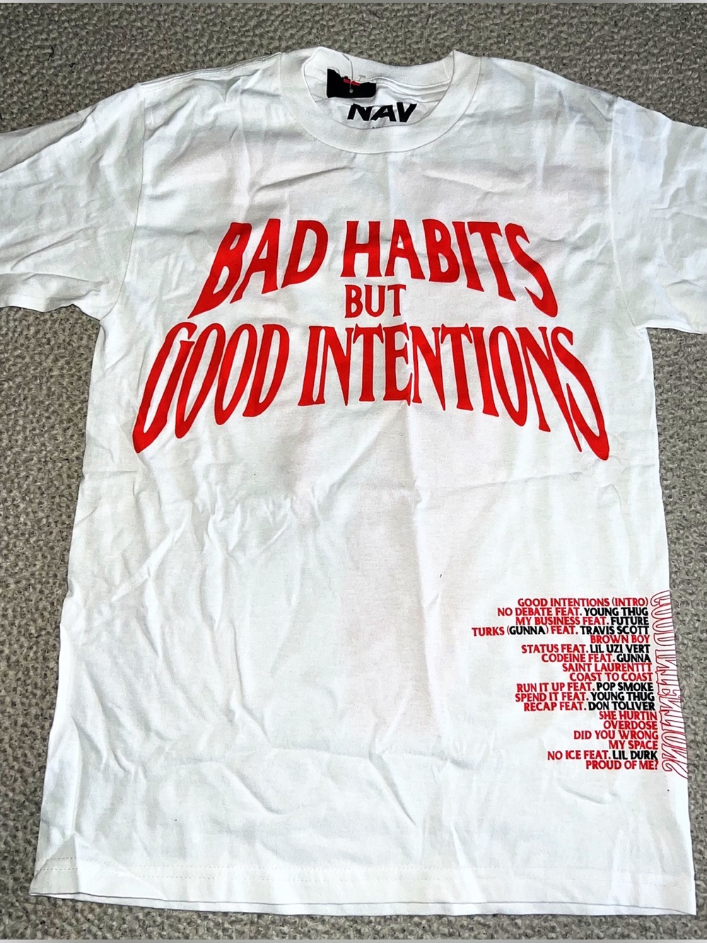 BAD HABITS BUT GOOD INTENTIONS VLONE SHIRT